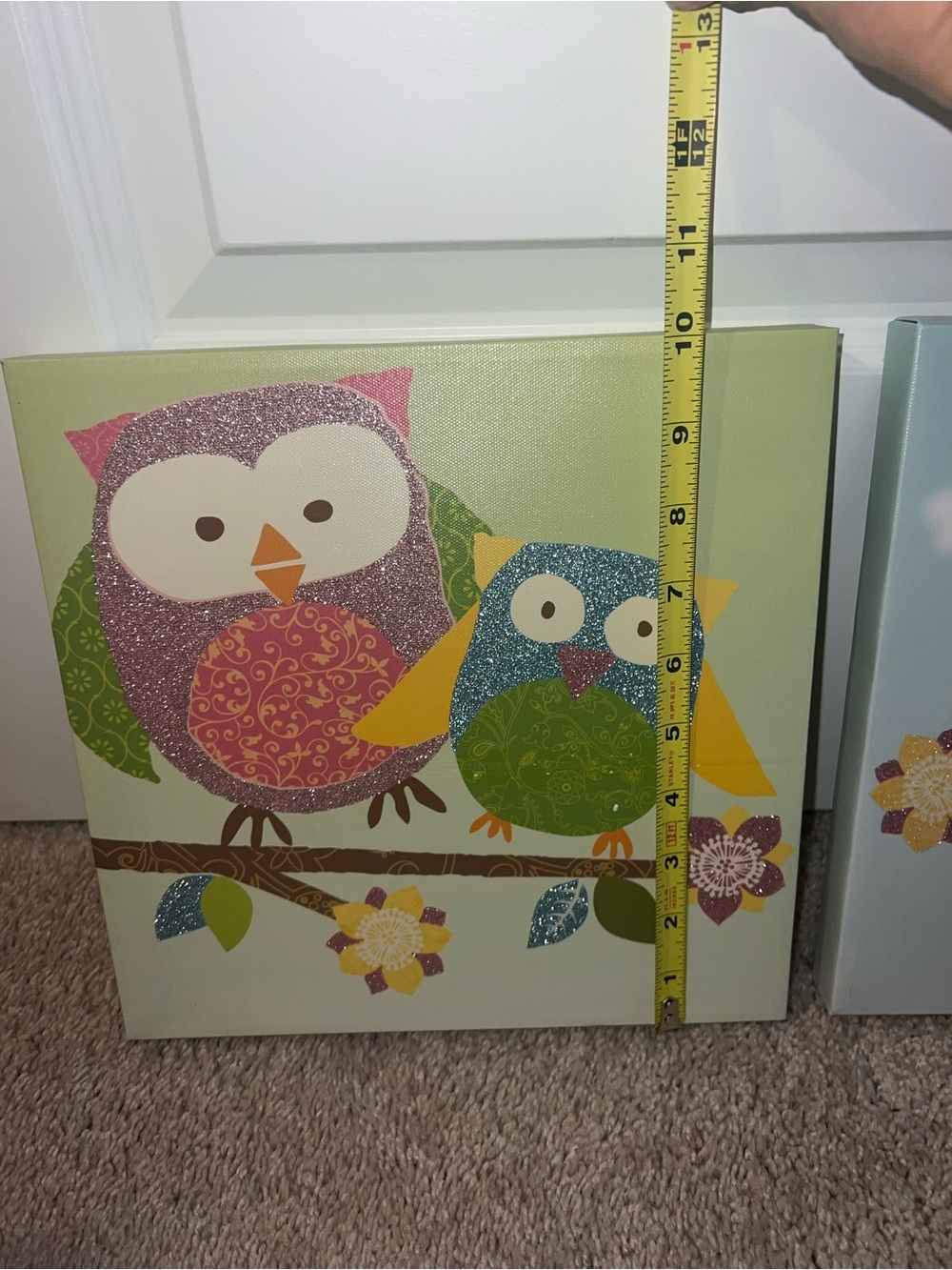 Target Kids Owl and Bird Canvas Wall Art in Blue, Green, Pink, Yellow - Picture 3 of 3